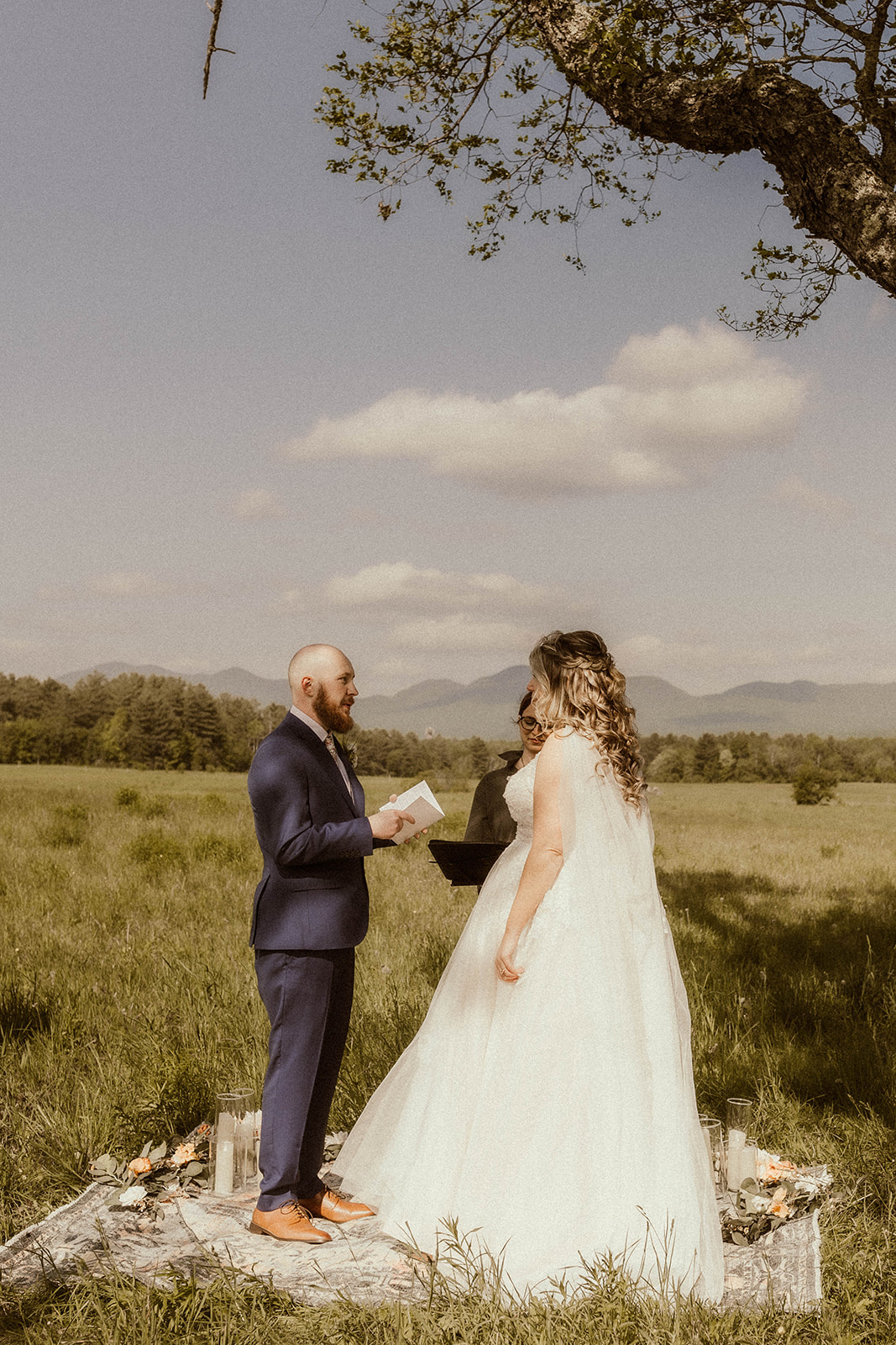 Ceremony photos of an adventurous Adirondack mountain elopement
