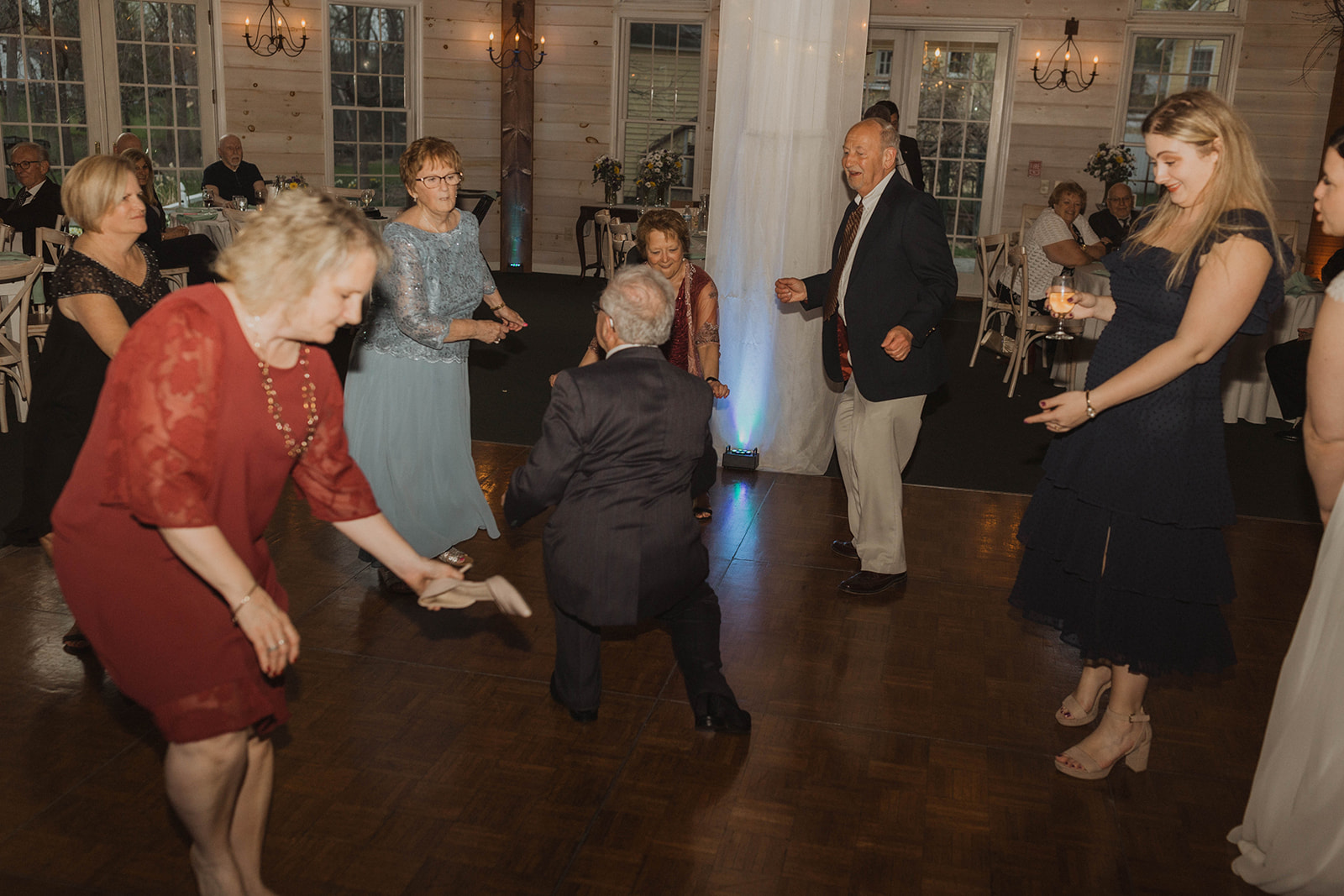 Guests show their dance moves at this dreamy upstate New York wedding