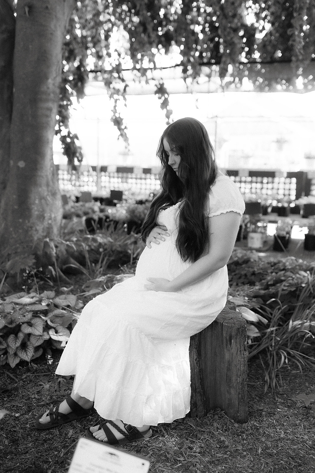Elegant black and white maternity photoshoot