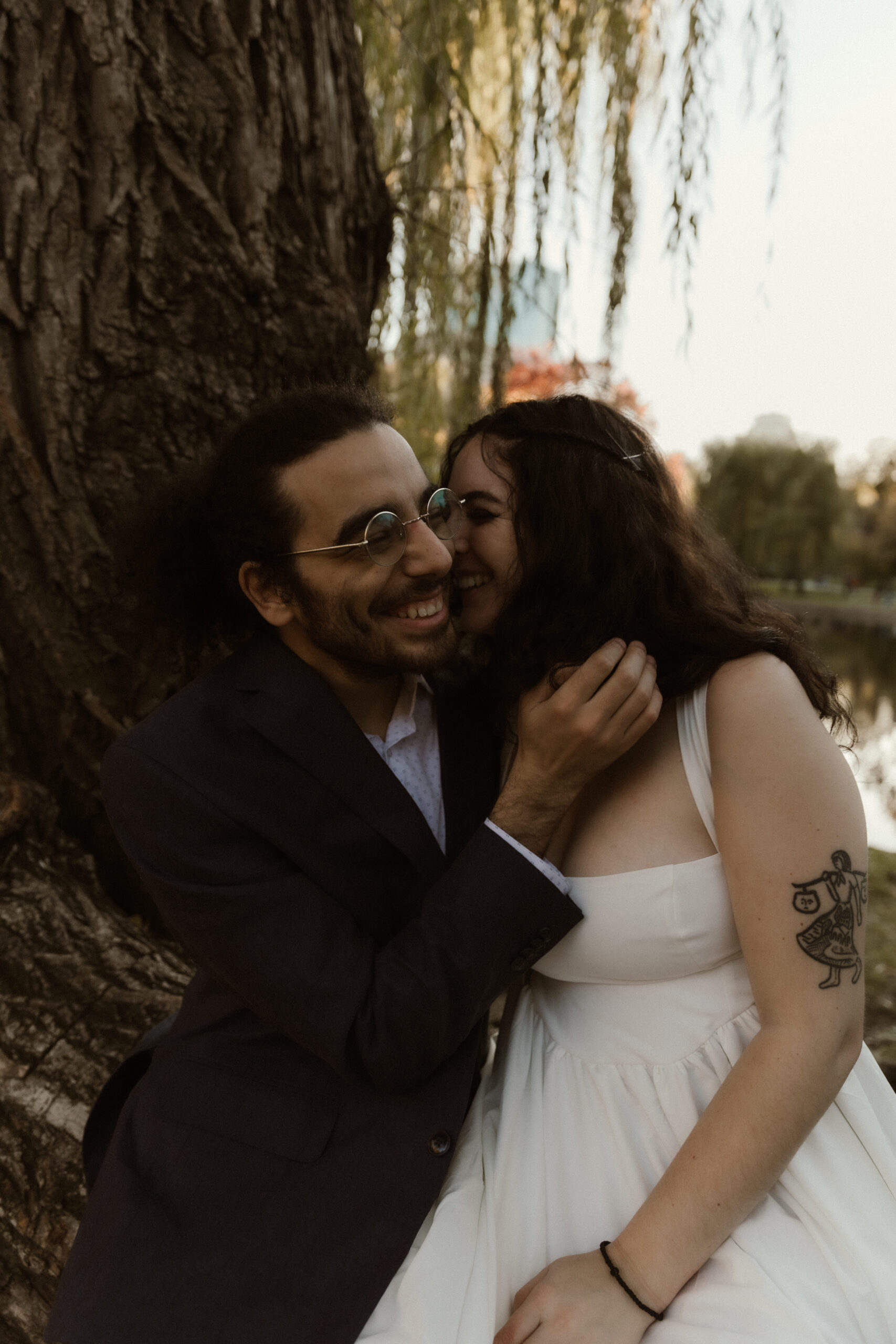 Boston engagement session capturing genuine connection and laughter