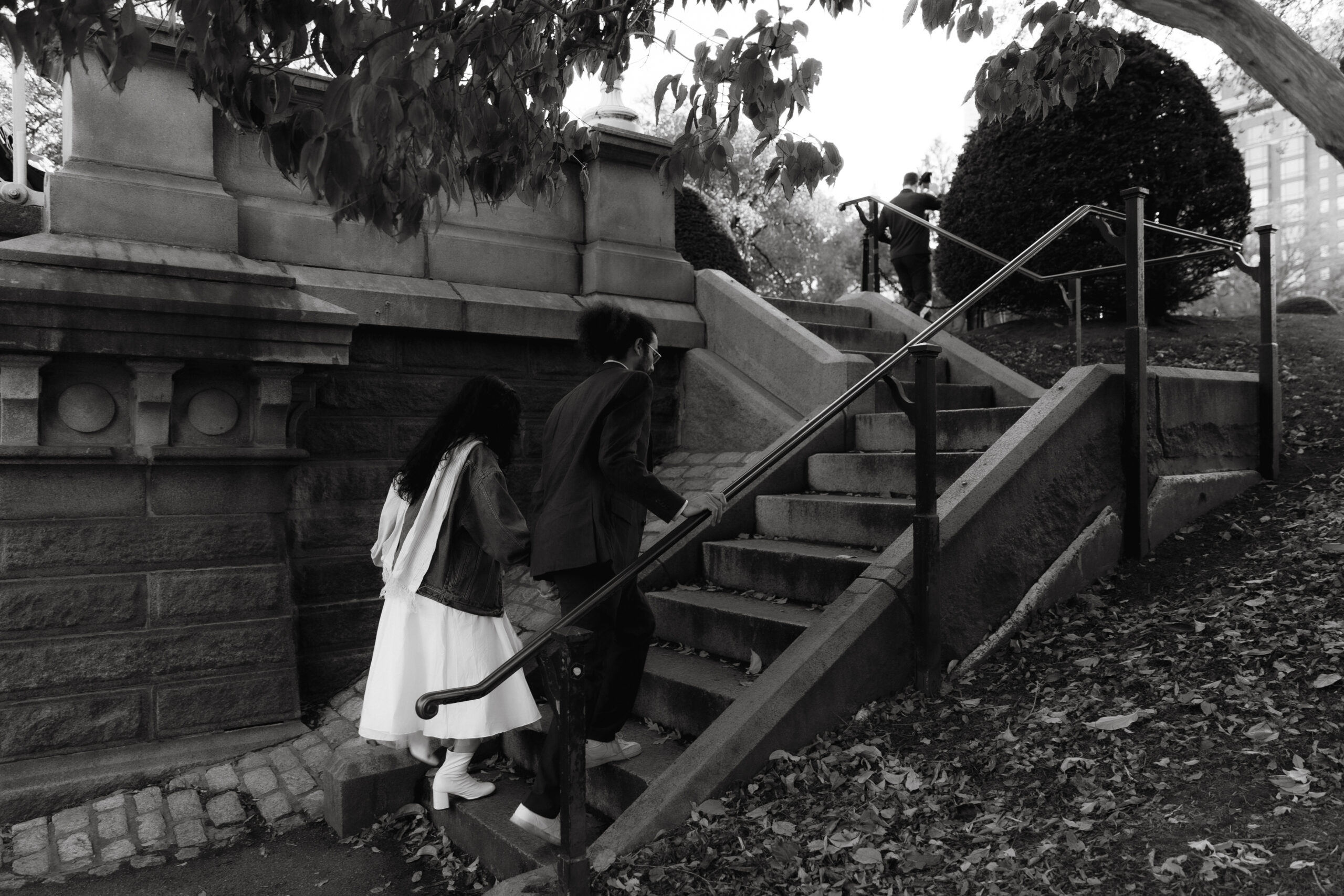 Courtney and George enjoying a pint at The Dubliner during their Boston engagement session