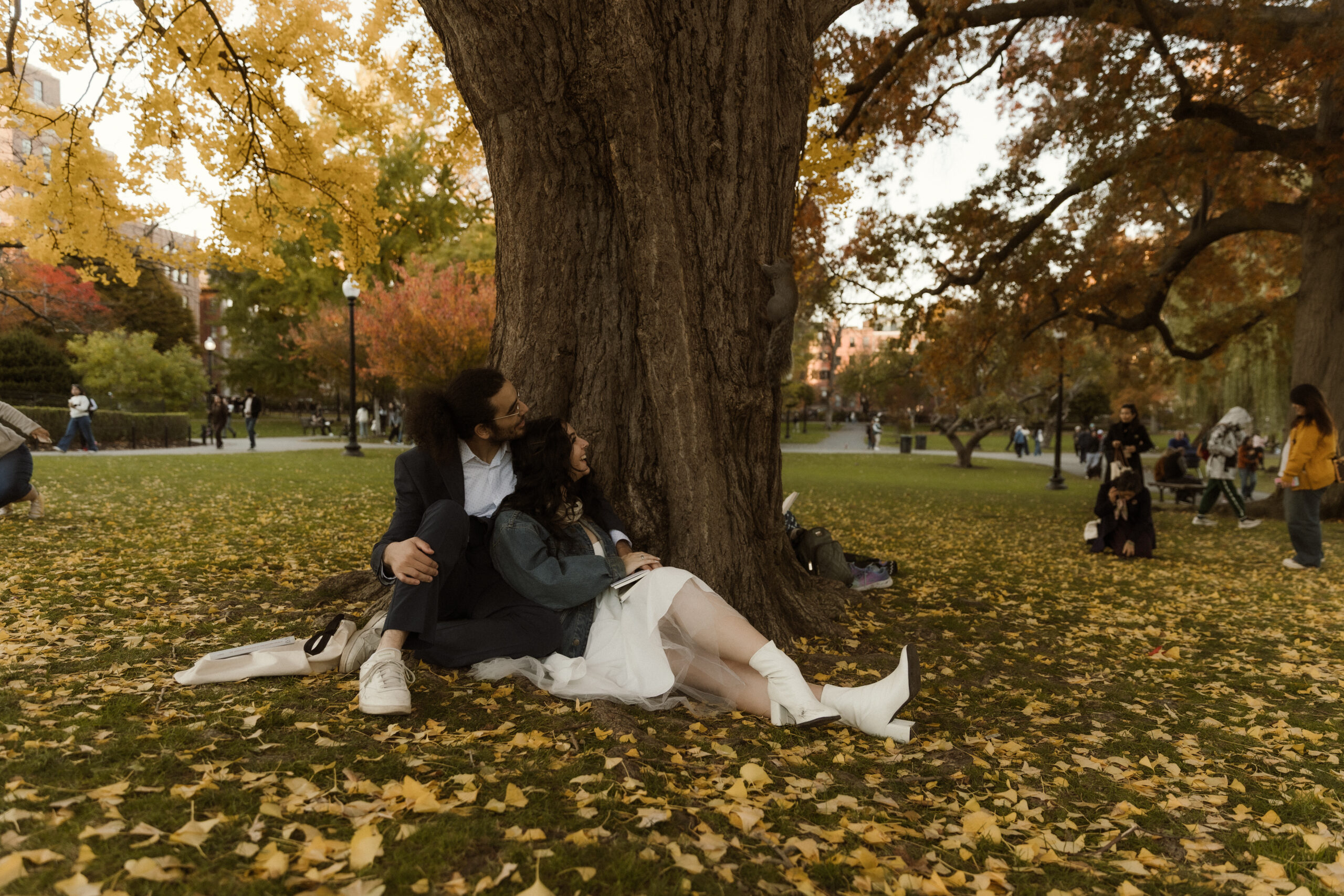 Boston engagement session capturing genuine connection and laughter