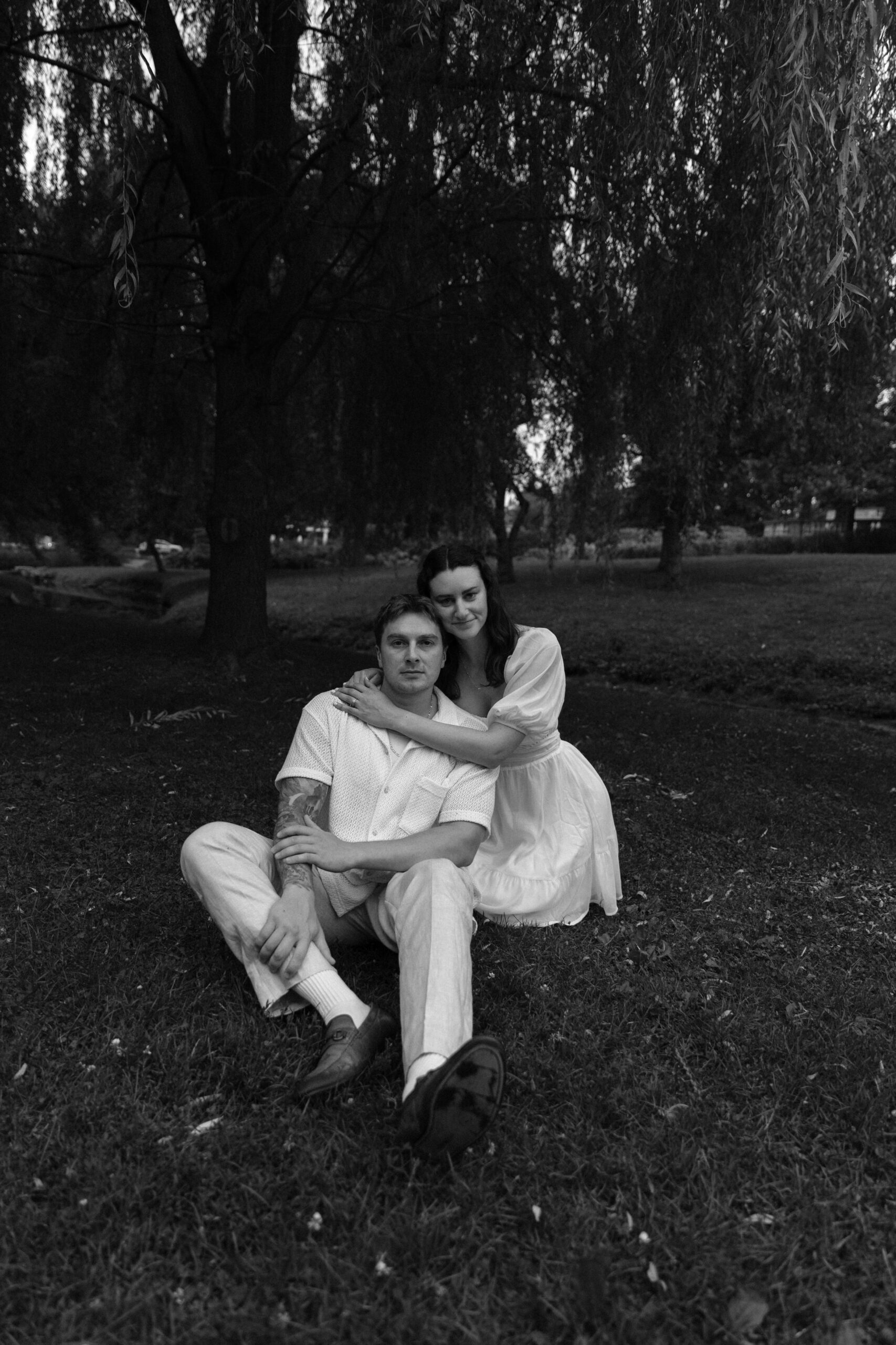 Kaili and Sawyer’s engagement session at Congress Park in Saratoga Springs